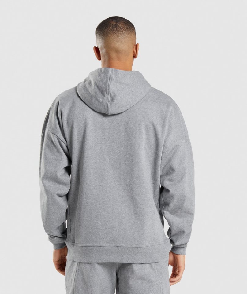 Men's Gymshark Essential Zip Up Hoodie Grey | CA 086N53